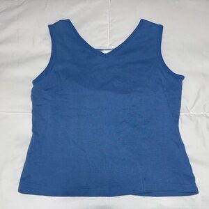 Elegant Blue V-Neck Tank Top